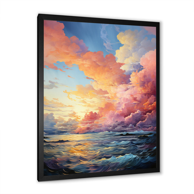 «Benderville Clouds Skys Canvas III», reproduction sur toile, H 20 po x l 12 po x P 1 po, Cadre photo noir