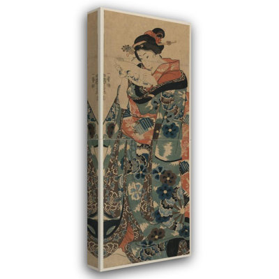 "Fumi Yomu Musume" by  Utagawa Kuniyoshi - Gallery Wrap Canvas Wall Art