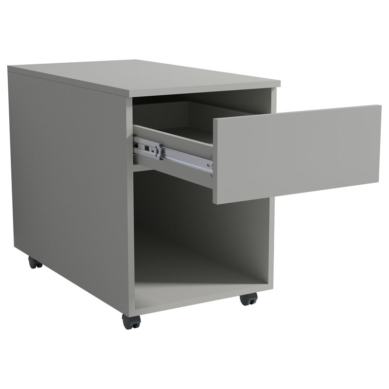 Remedios 39cm Wide File Cabinet, 70cm H x 39cm W x 55cm D, Grey/Brown/Blue