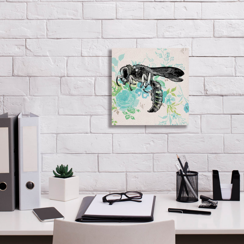 'Bee Wallpaper Square' by Dean Russo Canvas Wall Art, 12" H x 12" W x 0.75" D