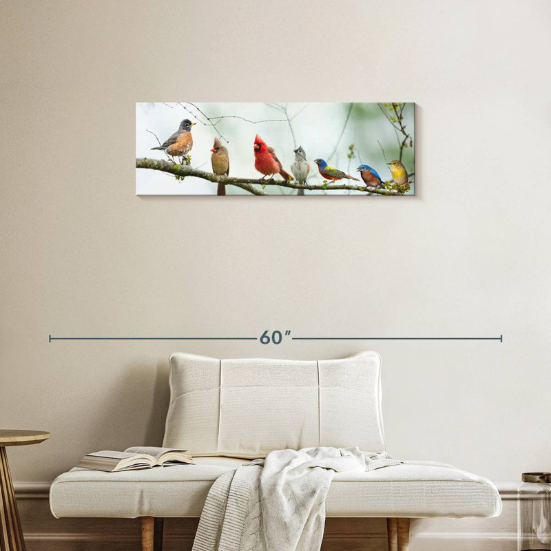 Gathering Of Birds Canvas Print, 36" H x 12" W x 1.25" D