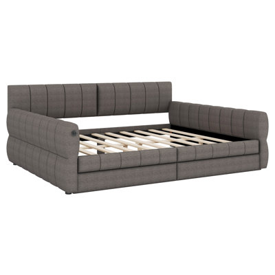 Queen Size Day Bed With USB And 2 Drawers by Hokku Designs