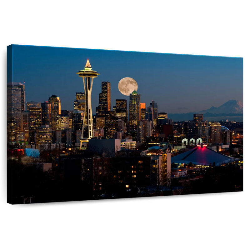 Ravi Seattle Moonrise, 16" H x 24" W