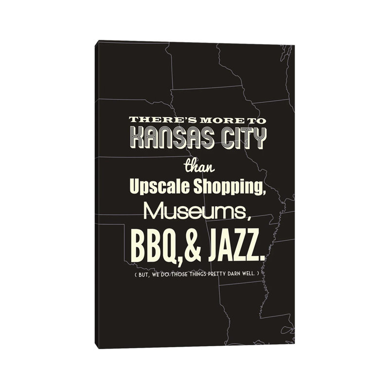 There's More To Kansas City - Dark by Benton Park Prints - Wrapped Canvas Gallery-Wrapped Canvas Giclée