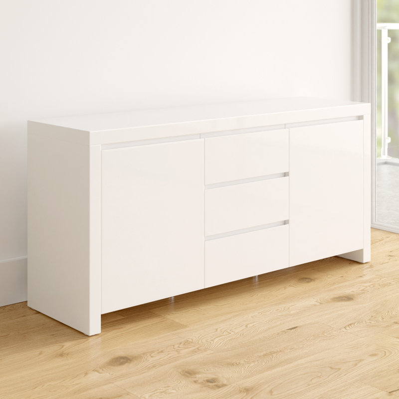 Buffet 3 tiroirs Calix, blanc