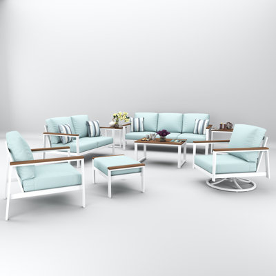 Townsend 7 Person Seating Group With Sunbrella Cushions by Birch Lane