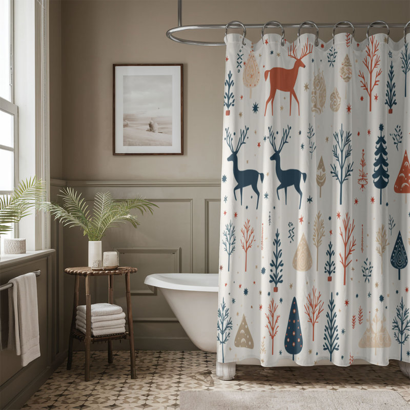 Rideau de douche standard 1 pièce Nordic Snow, H 74 po x l 71 po