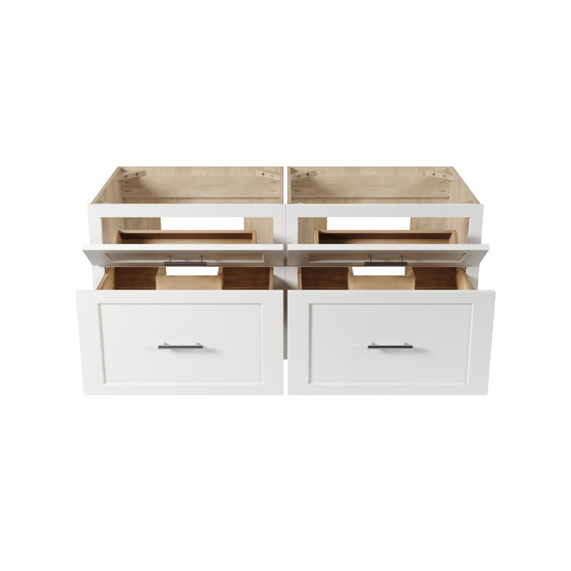 Ensemble de meuble-lavabo mural flottant double 48 po Disar, Blanc