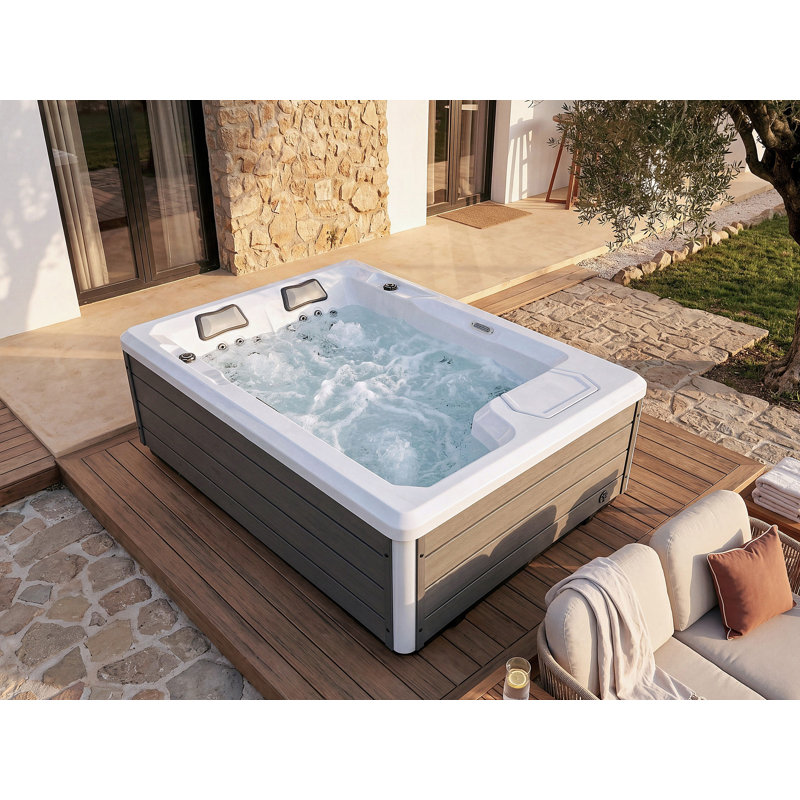 Outdoor Hot Tub with LED MASHABO Grey