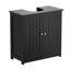 Meuble-lavabo 24 po 2 portes noir sans comptoir