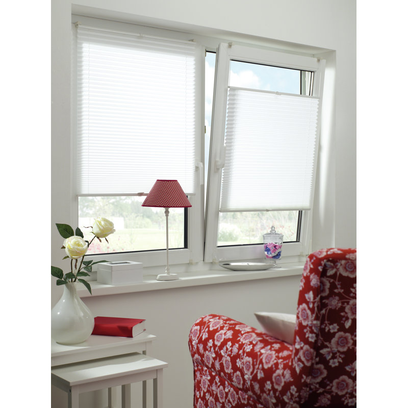 Semi Sheer Pleated Shade, White, 210cm L x 90cm W