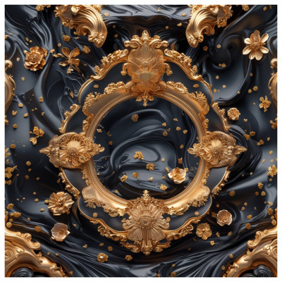 Ornate Gold Frames Quilted Bedspread All Sizes