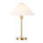 Rast 21.25" Modern Glam Metal Column LED Table Lamp with USB Charging Port and Pleated Shade