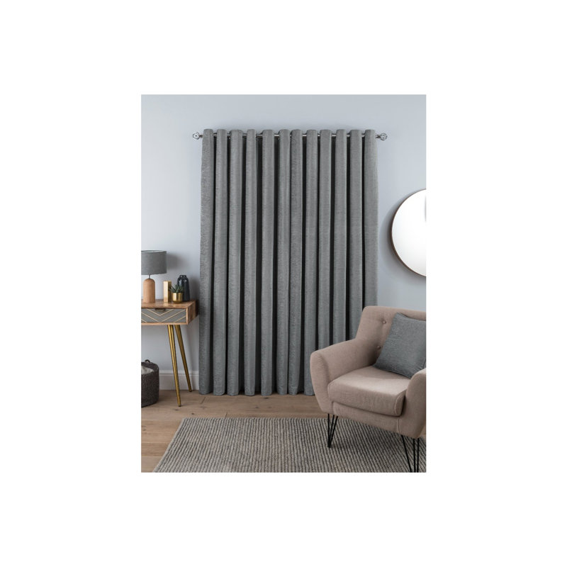 Avonell Room Darkening Curtain Panel Pair, Silver, 229 cm H x 168 cm W
