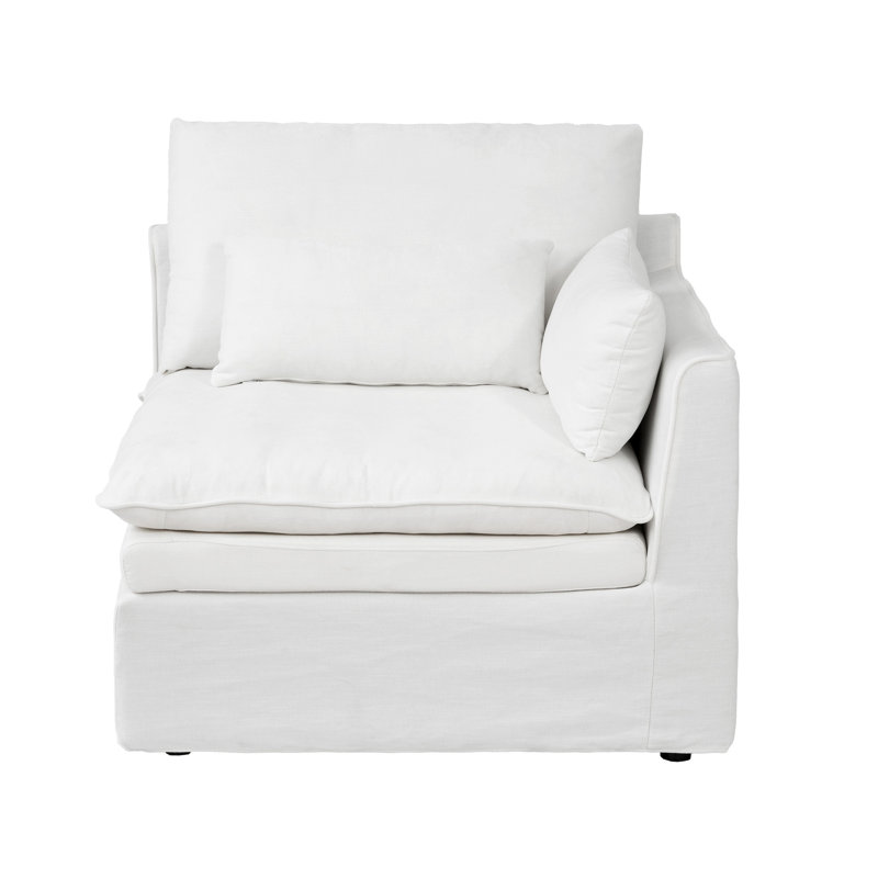 Fauteuil modulaire Laron avec coussin double à gauche Laron, Blanc