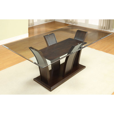 Margrett Rectangular Glass Top Dining Table