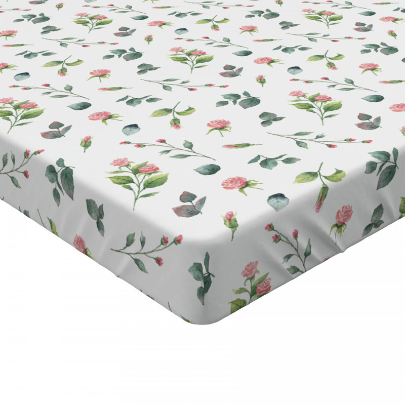 Microfiber Floral Fitted Sheet, Queen Fitted Sheet