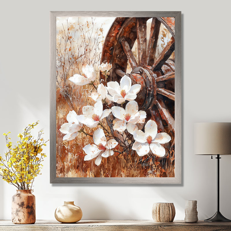 Glogau - impressions murales florales, Argent argent, H 32 po x l 24 po, Reproduction encadrée d'une seule photo