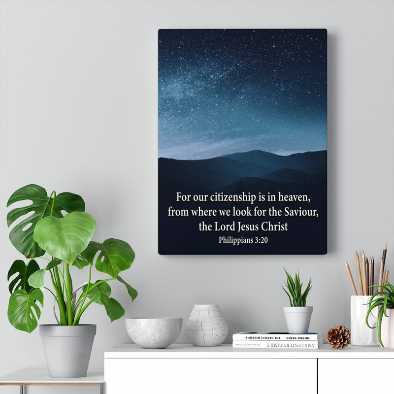 Citizenship Is in Heaven Philippians 3:20 1 Piece Wrapped Canvas Wall Art, 41cm H x 30cm W