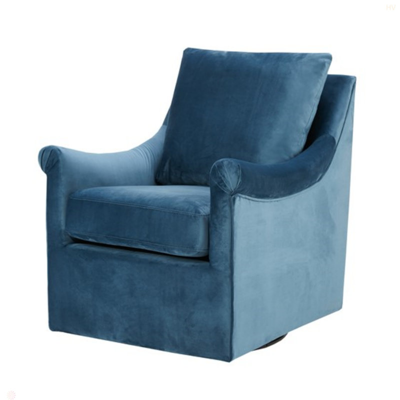 Fauteuil pivotant Deanna, fauteuil d'appoint pivotant rembourré