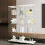 Énorme vitrine en verre avec 4 tablettes, pour différentes pièces - noir / blanc, espace abondant, verre trempé épais, bois massif, très grande armoire vitrée à 4 tablettes facile à installer, chambre à coucher