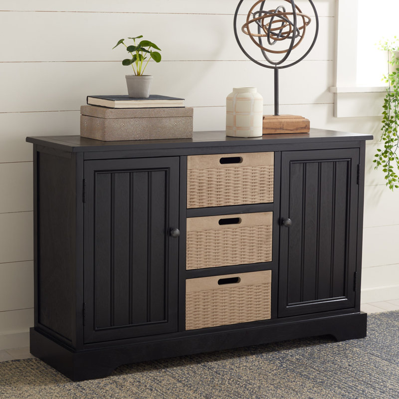 Console 39,75 po Paille, Noir/naturel