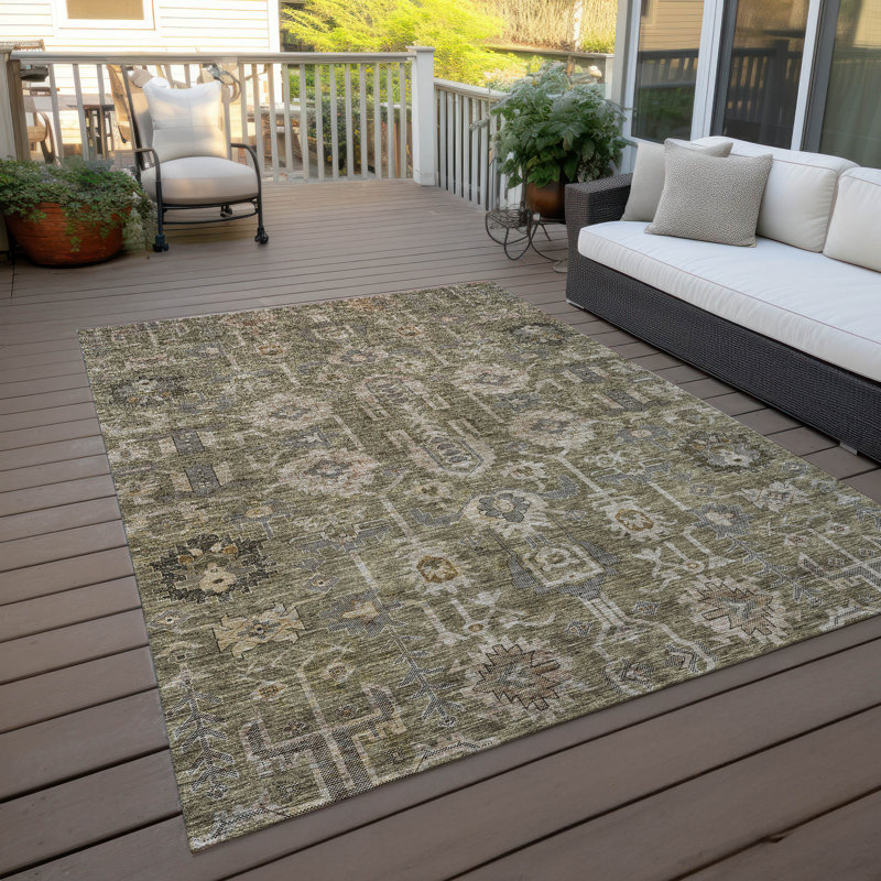 Alta Washable Oriental Indoor / Outdoor Rug, Rectangle 9' x 12'