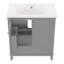 Meuble-lavabo traditionnel 30 po avec lavabo en céramique et structure en bois massif Oystra-123817853