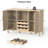 Rattan Wine Bar Cabinet with Glass Holder and Drawer Style Wine Racks-197184964