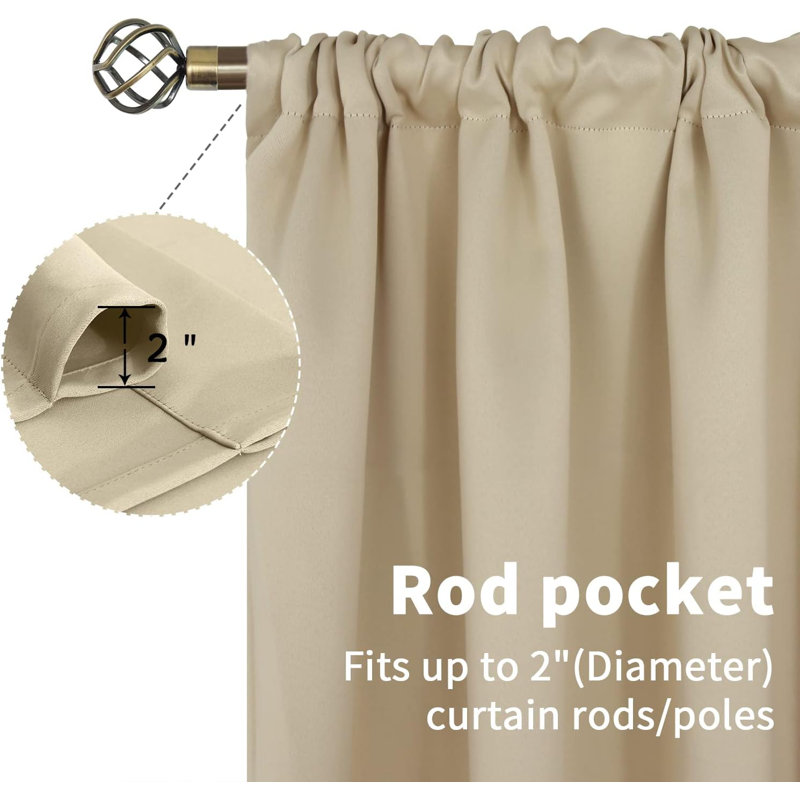 29x36" Beige Café Curtains – 2 Panels