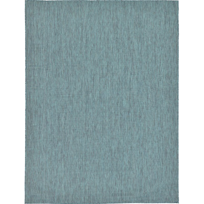 Tapis bleu sarcelle intérieur / extérieur Sevim