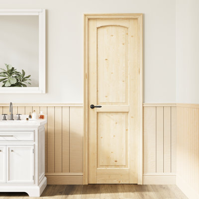 Dalle de porte à 2 panneaux, shaker intérieur à peindre, suitbale pour le salon, garde-manger, salle de lavage comme pré-suspendu, porte à gousset, porte française, porte de grange, porte en bois de pin, non fini