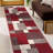 Allyne Geometric Red/Gray Non-Slip Rubberback Area Rug-1089645543