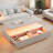 Modern Rectangular Coffee Table With Led Lights, 2 Drawers And Open Storage Shelf-769219627