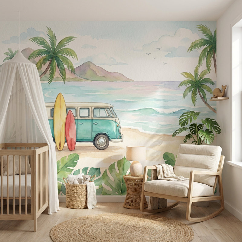 Murale de planches de surf Ocean, 120" x 96", Peler et coller