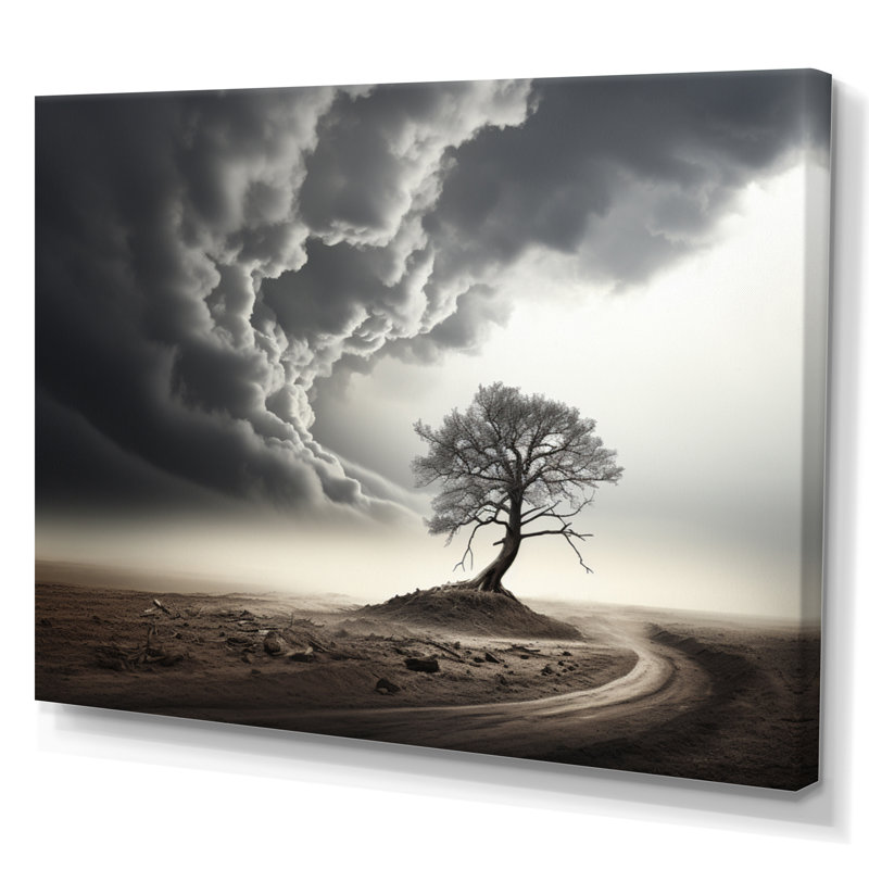 Storm Tornado Impression - Landscapes Wall Art Prints, Toile tendue, 16" H x 32" W