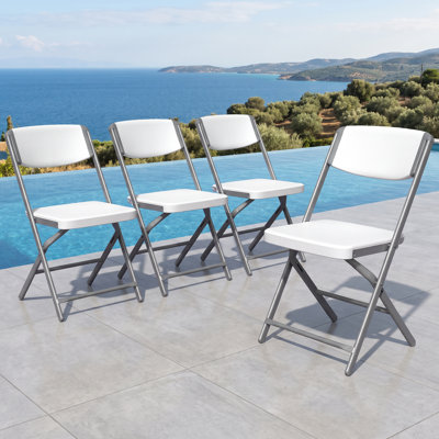 Ensemble de 4 chaises pliantes en plastique pour l'intérieur et l'extérieur, chaises de banquet empilables pour événements, mariages et fêtes