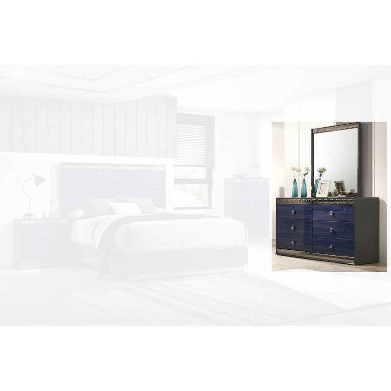 Brewington 6 Drawer Dresser With Mirror