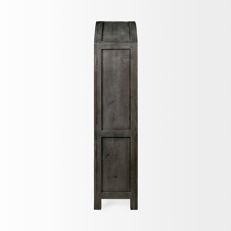 Liam Solid Wood Curio Cabinet, Gray