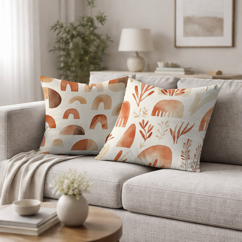 Coussin décoratif Boho - Boho Terra Shapes, H 16 po x l 16 po