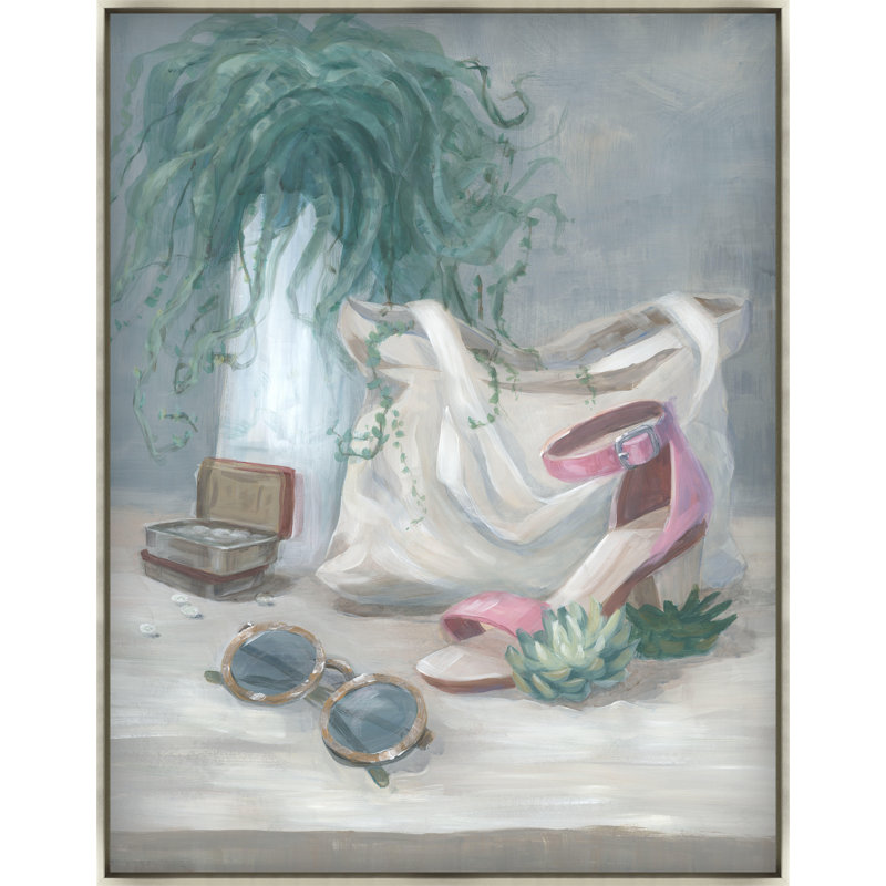Spring Picnic Print by Helen Parker, 47.5" H x 37.5" W x 1.5" D, Glass Coat