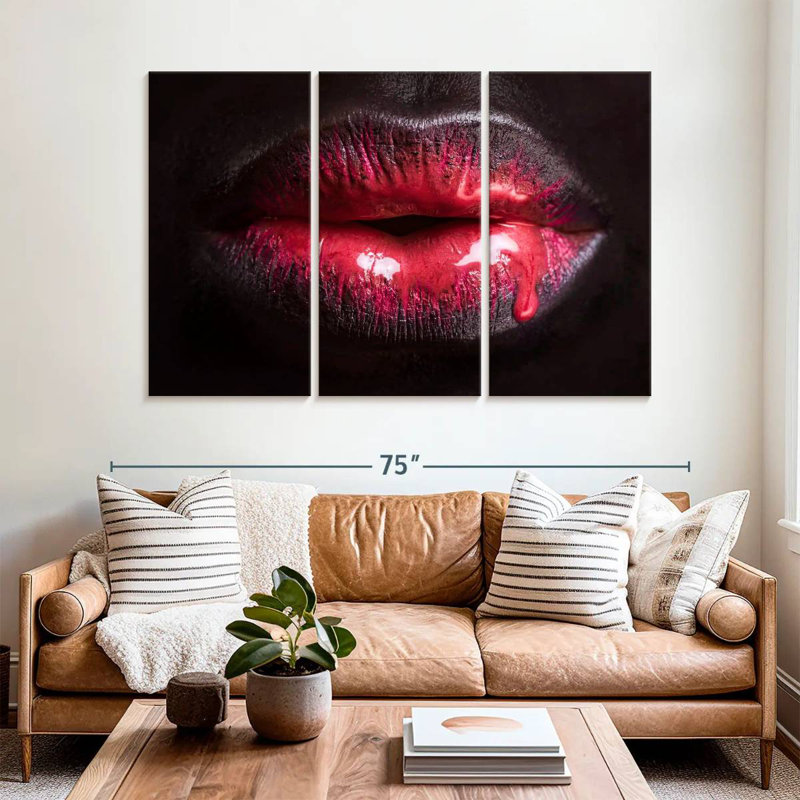 Shuttleworth Red Dripping Lips, 42" H x 65" W