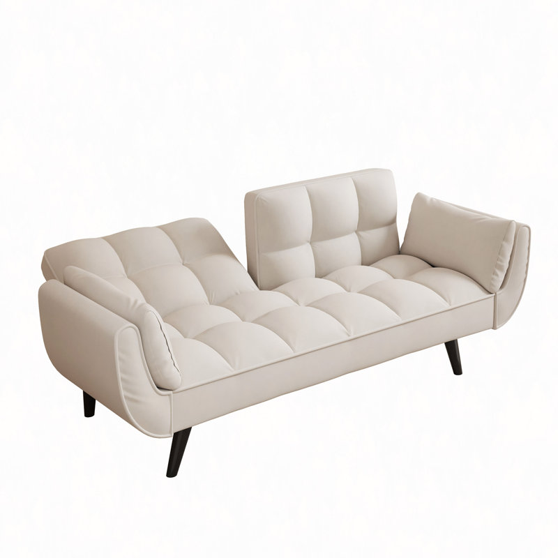 74 po. Canapé 74 po. Deux accoudoirs moelleux., Beige