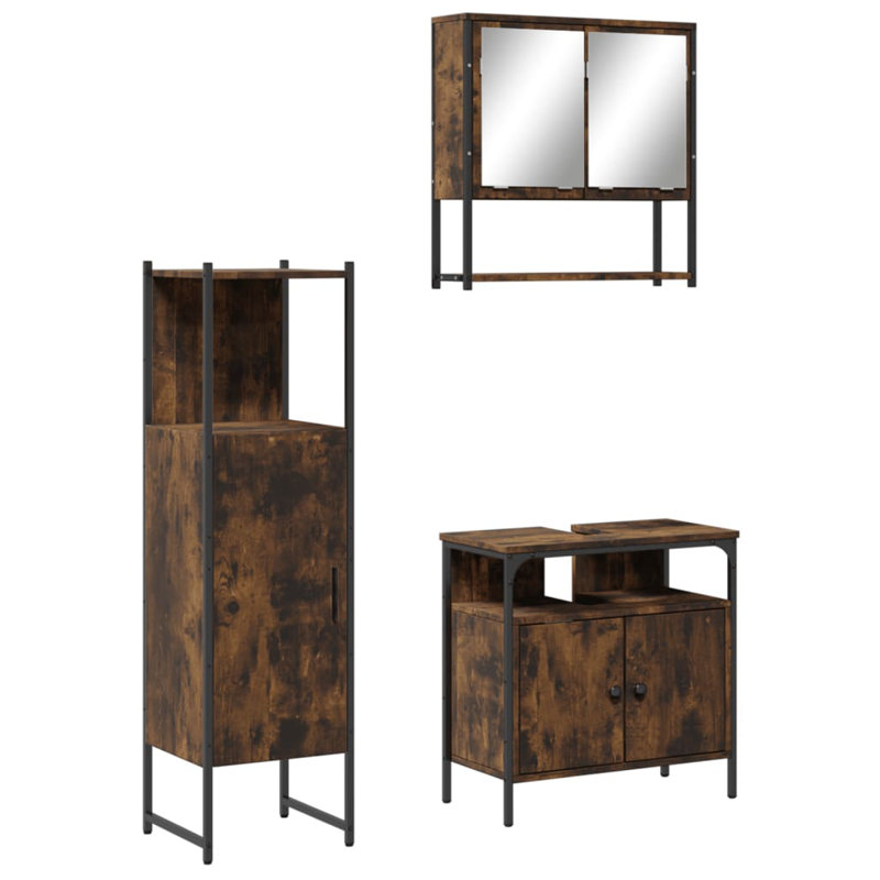 Abentego Bathroom Furniture Suite, Smoked Oak
