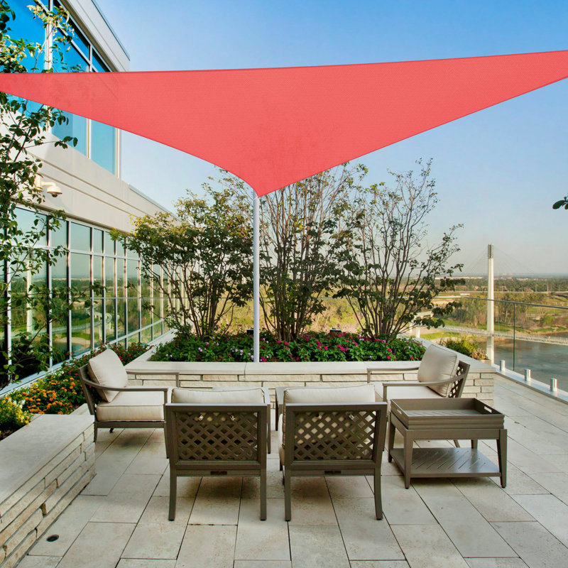 Yescom Triangle Shade Sail, Watermelon Red, 25 (ft.) x 25 (ft.)