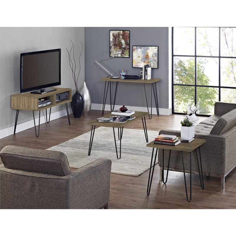 Ewalt Side Table with metal legs, Walnut
