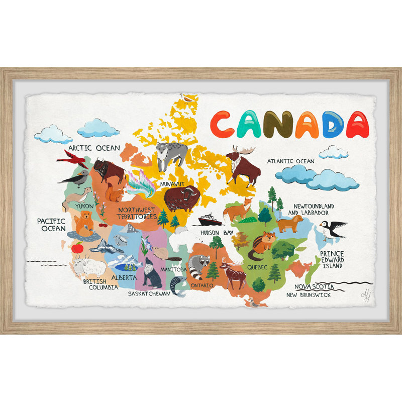 Blackwell Blackwell Rainbow Canadian Map - Single Picture Frame Print, 20cm H x 30cm W