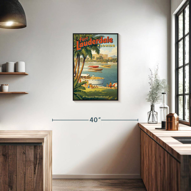 Fort Lauderdale, Floride, Cadre flottant noir, 21 po x 31 po