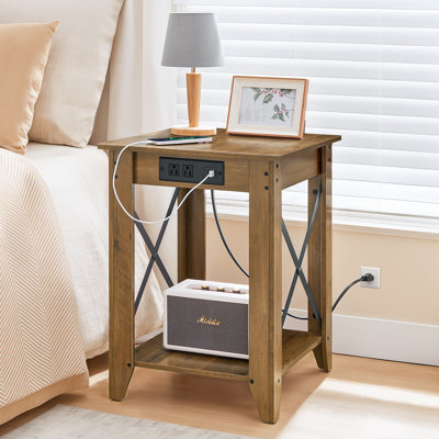 23.6'' Tall End Table with Charging Station