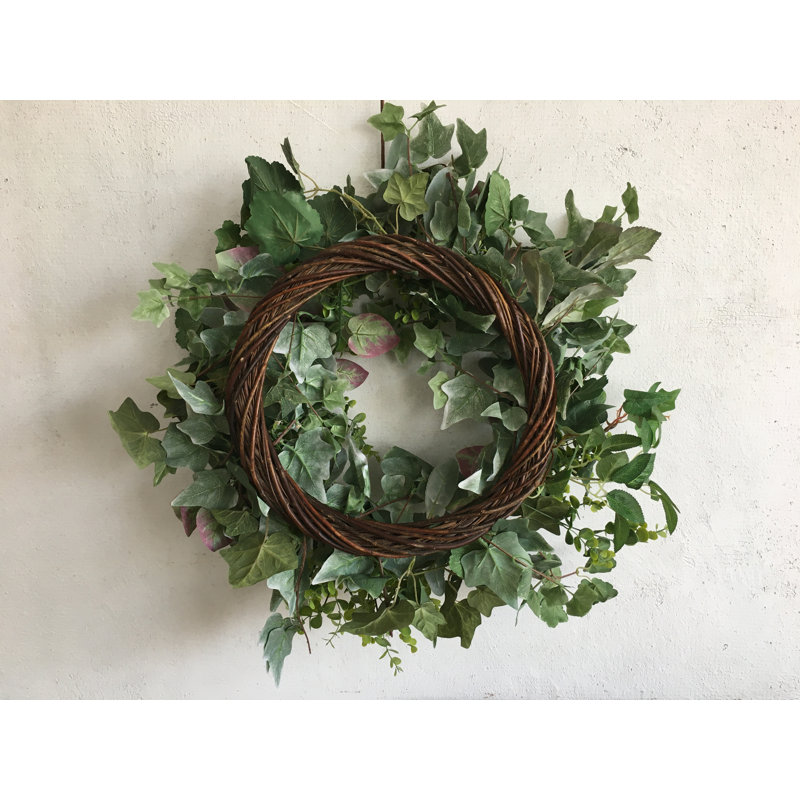 Large Lambs Ear Foliage 26" Greenery Wreath for Front Door